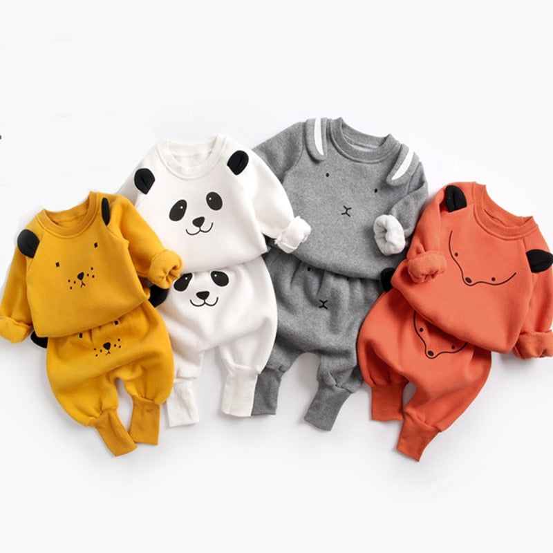 Baby Suit Autumn Winter Baby Boy Cartoon Cute Clothing Pullover Sweatshirt Top + Pant Clothes Set Baby Toddler Girl Outfit Suit - bertofonsi