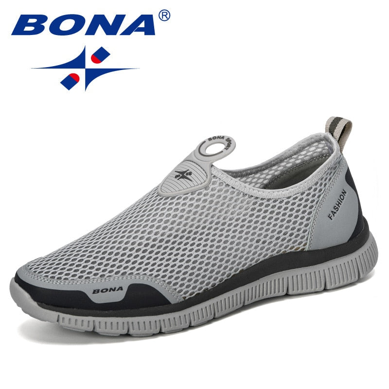 BONA Men Breathable Casual Shoes Krasovki Mocassin Basket Homme Comfortable Sneakers Shoes Chaussures Pour Hommes Mesh Shoe - bertofonsi