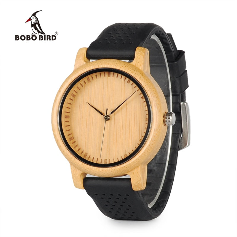 BOBO BIRD Women Watches Ladies' Luxury Bamboo Wood Timepieces Silicone Straps relojes mujer marca de lujo Great Gifts for Girls - bertofonsi