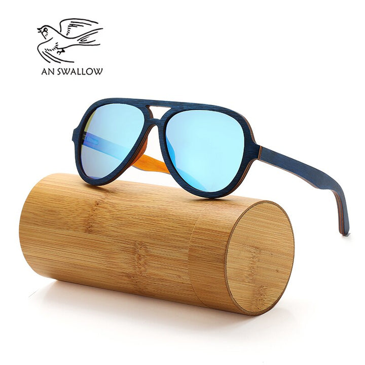 Polarized Sunglasses Women Men Layered Skateboard Wooden Frame Square Style Glasses for Ladies Eyewear In Wood Box - bertofonsi