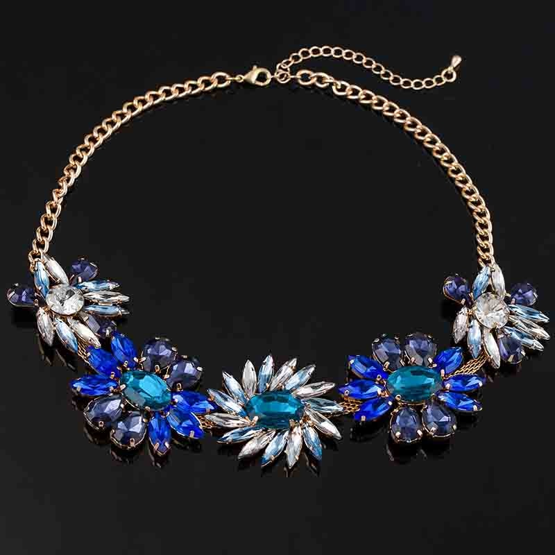 YFJEWE Top Newest Fashion Jewelry Exquisite Rhinestone Pendant Necklace Gem Flower Chain Pendant Necklace For Women Wedding N011 - bertofonsi