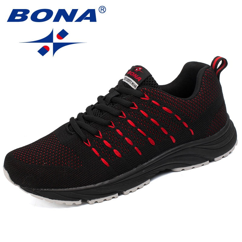 BONA New Popular Style Men Running  Mesh Weaving Upper Sport Shoes Ourdoor Jogging Walking Sneakers Lace Up Free Shipping - bertofonsi