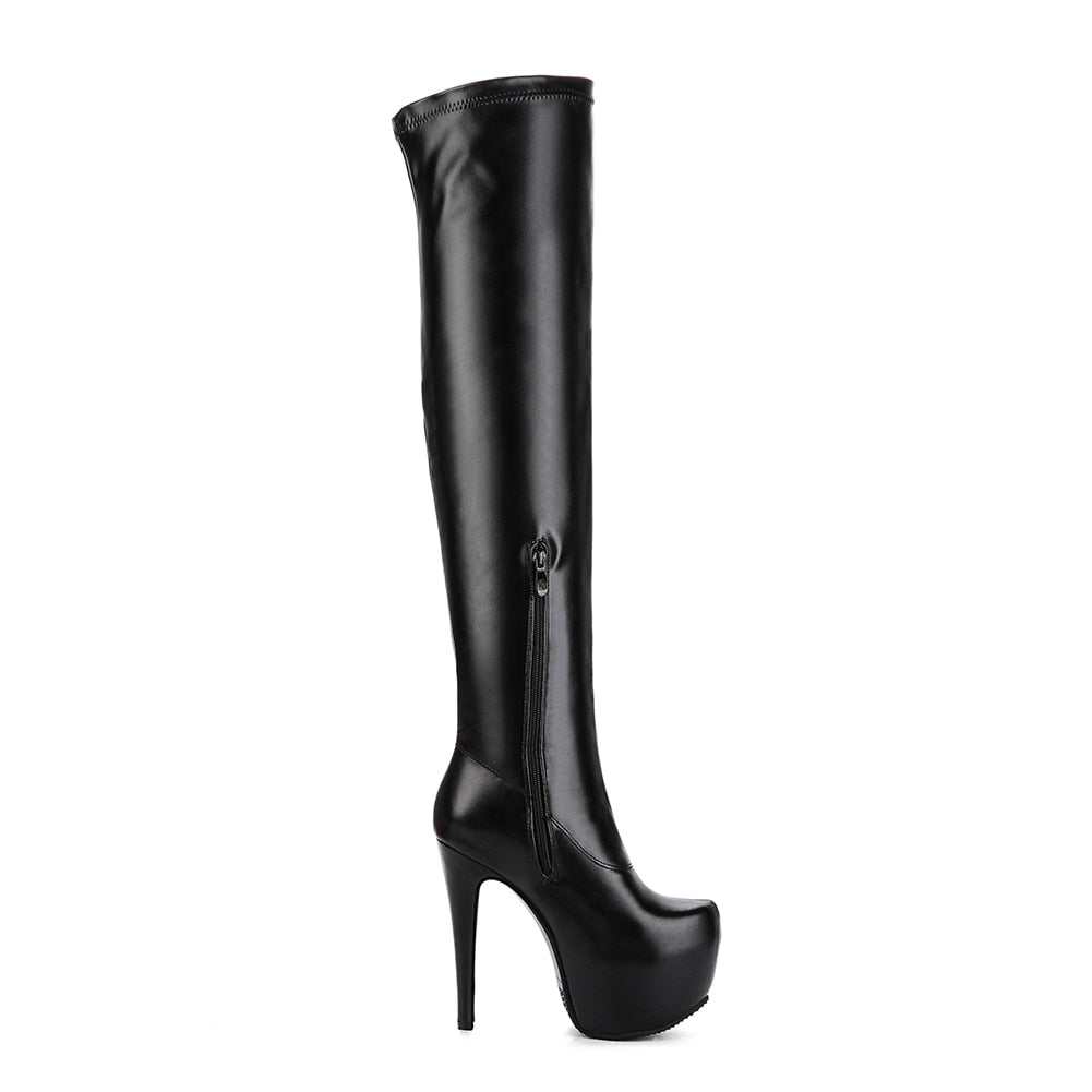 DoraTasia 2022 Plus Size 33-48 brand fashion platform over the knee boots women sexy super high heels shoes woman party boots - bertofonsi