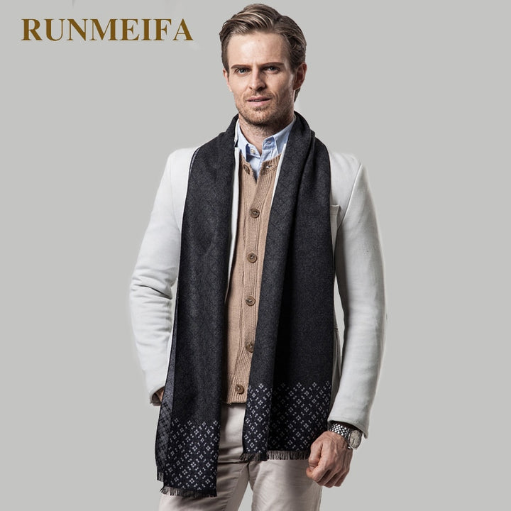 2018 New design plaid scarf for men 180x30cm Cashmere scarf Thicken winter warm scarf Scarves for dad and boyfriend gifts stock - bertofonsi