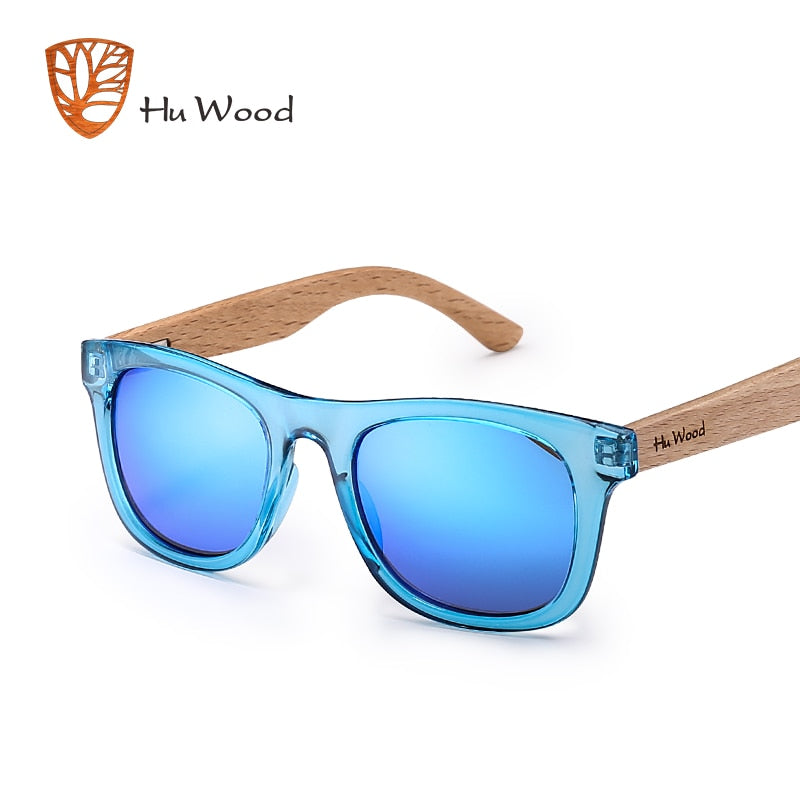 Hu Wood Kids Polarized Sunglasses for Boys and Girls with Recycled Frames and Beech Wood Arms | 4 to 8 years - bertofonsi