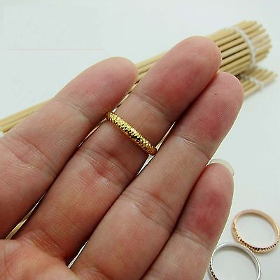 18k Soild Gold Ring For Women Girl Star Shining Band Real Rose Gold Lucky Carved Ring US Size 7 &amp;8  Best Gift Ring  Jewelry - bertofonsi