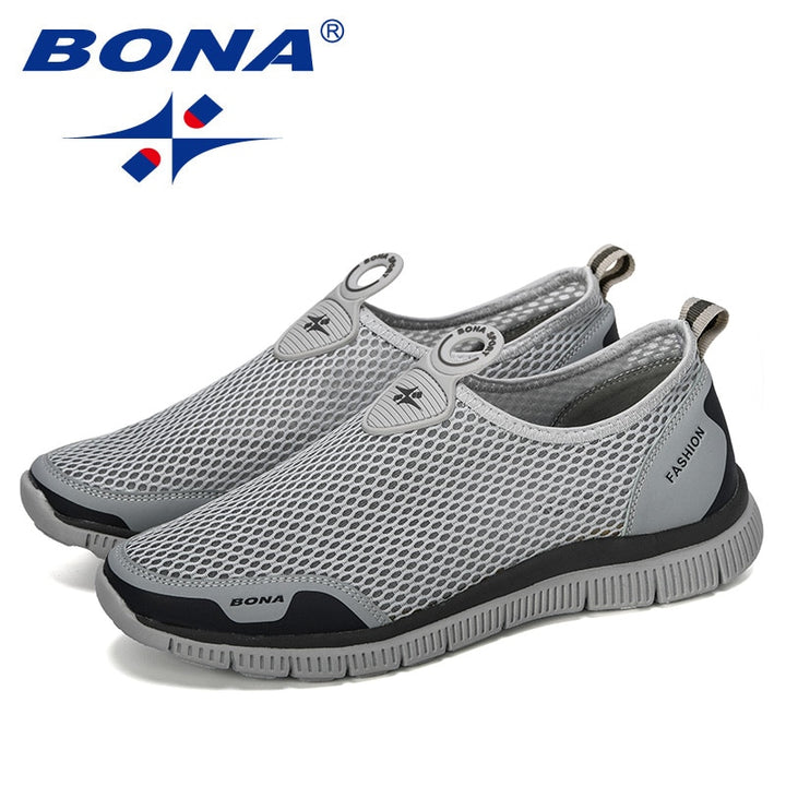 BONA Men Breathable Casual Shoes Krasovki Mocassin Basket Homme Comfortable Sneakers Shoes Chaussures Pour Hommes Mesh Shoe - bertofonsi