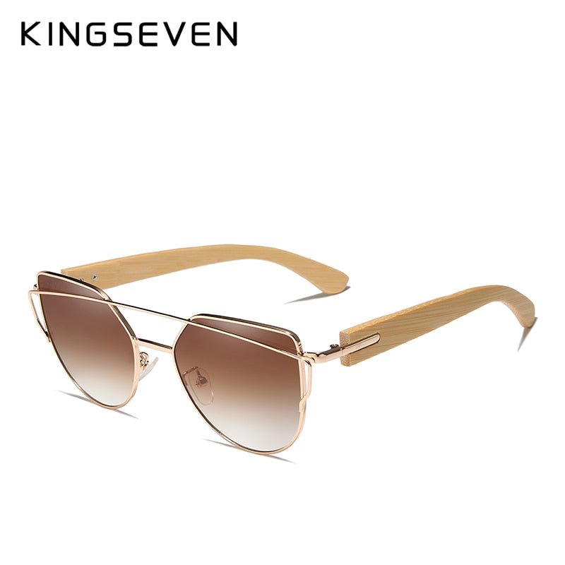 KINGSEVEN Handmade Wood Sunglasses Men Bamboo Sunglass Women Brand Design Original Wood Glasses Oculos de sol masculino - bertofonsi
