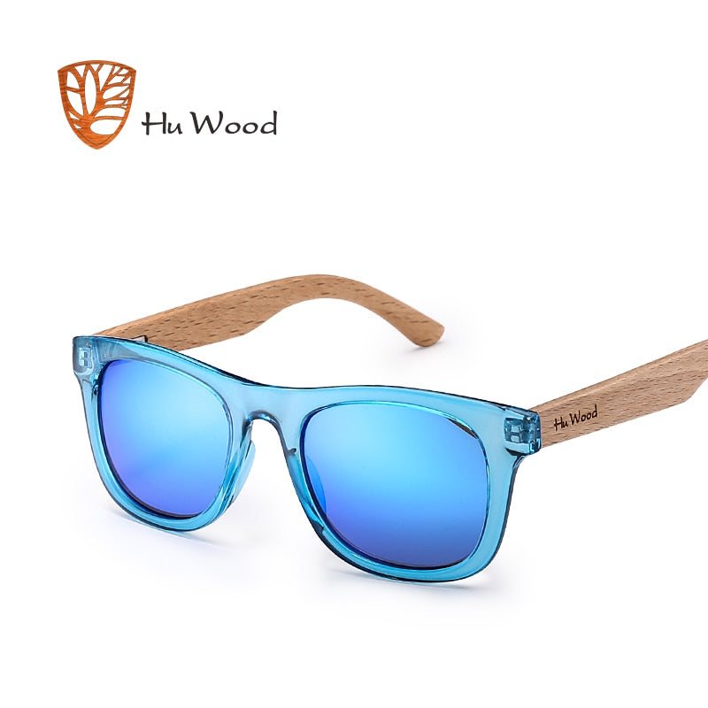 Hu Wood Kids Polarized Sunglasses for Boys and Girls with Recycled Frames and Beech Wood Arms | 4 to 8 years - bertofonsi