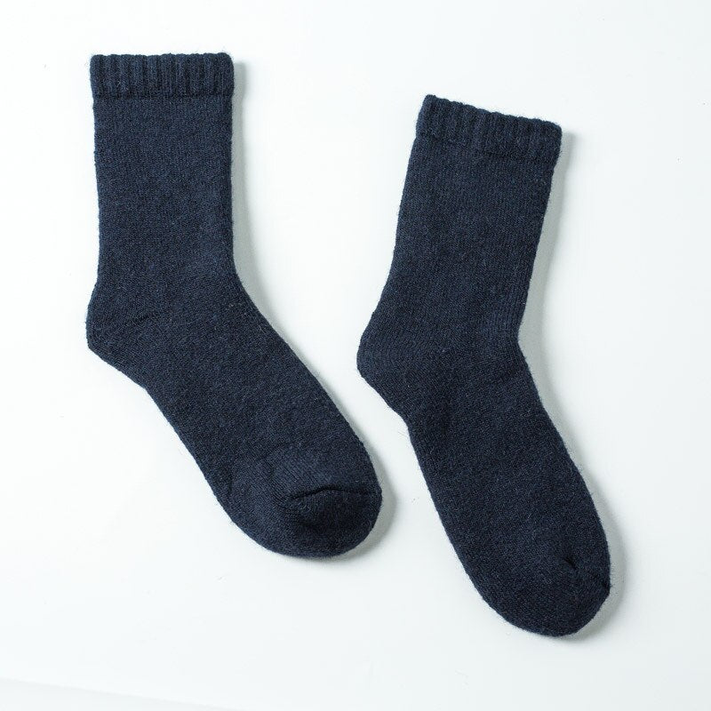 Urgot 3 Pairs Men Wool Socks Winter Super Thick Warm Solid Color Black Woolen Thermal Male Casual Sleep Socks Men Sox Calcetines - bertofonsi