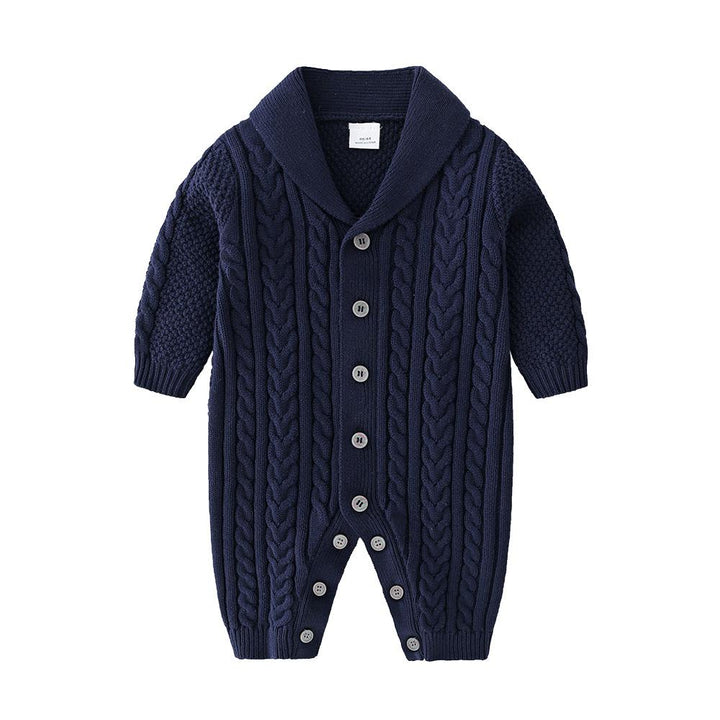 2023 Autumn- Winter Handsome clothing for Boys girls Kids 3 Colors Long Sleeve Knitting rompers Clothes For Newborn baby coats - bertofonsi
