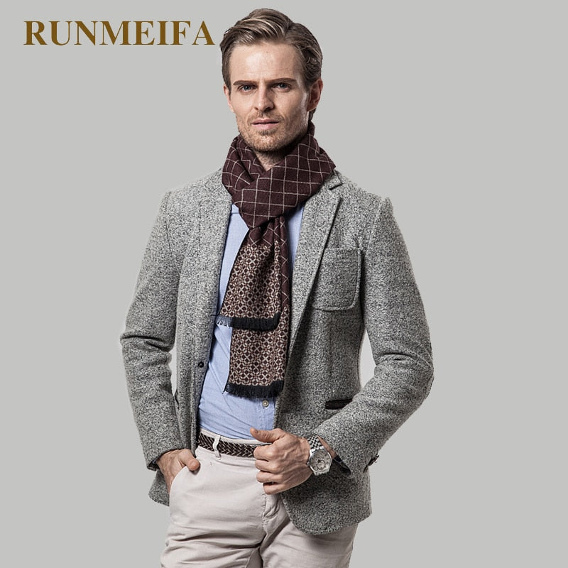 2018 New design plaid scarf for men 180x30cm Cashmere scarf Thicken winter warm scarf Scarves for dad and boyfriend gifts stock - bertofonsi
