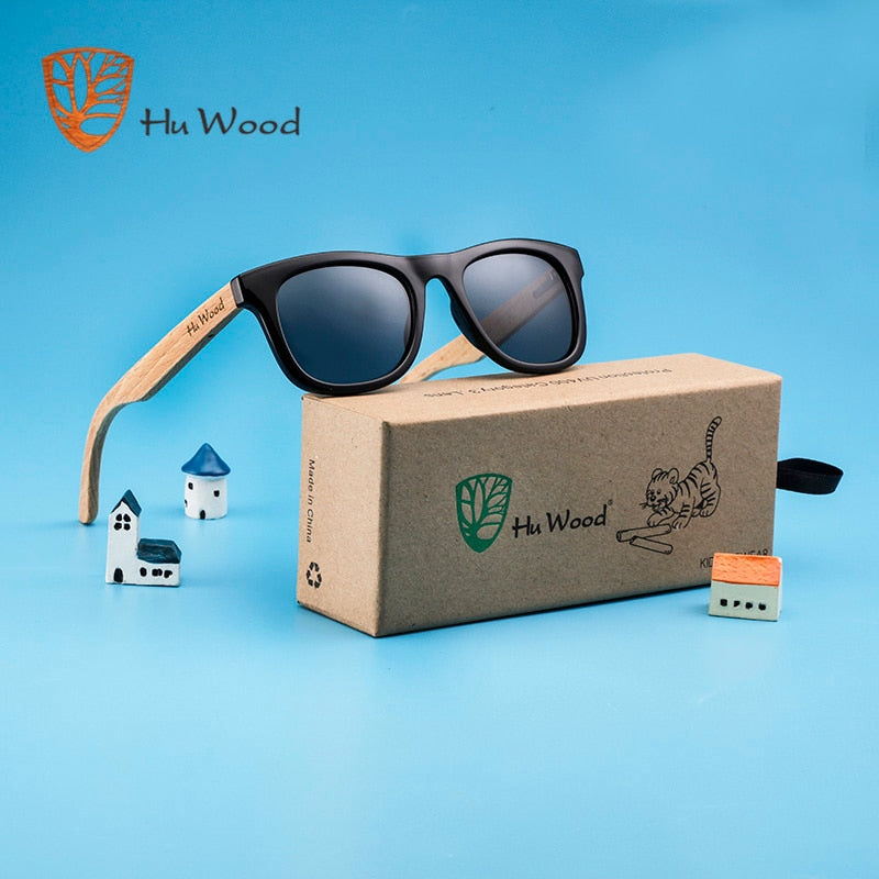 HU WOOD Brand Design Children Sunglasses Multi-color Frame Wooden Sunglasses for Child Boys Girls Kids Sunglasses Wood GR1001 - bertofonsi