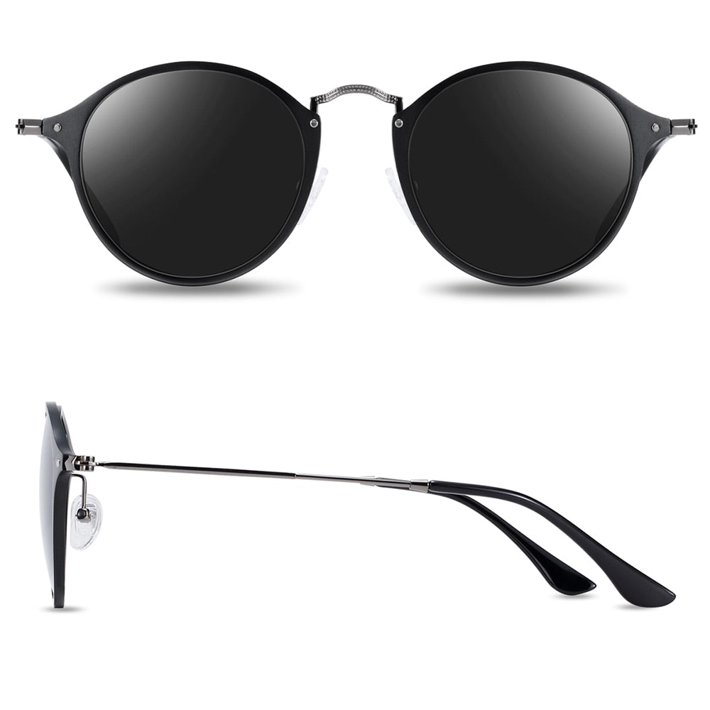 BARCUR Round Sunglasses Women Steampunk Sunglasses Polarized Woman Sunglases Retro oculos masculino - bertofonsi