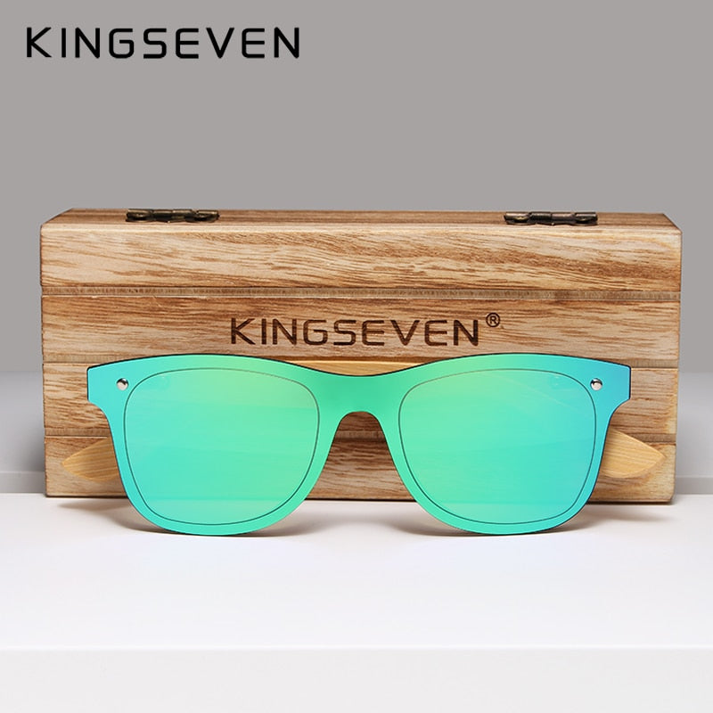 KINGSEVEN Bamboo Polarized Sunglasses Men Wooden UV400 Sun glasses Women Brand Original Wood Glasses Oculos de sol masculino - bertofonsi
