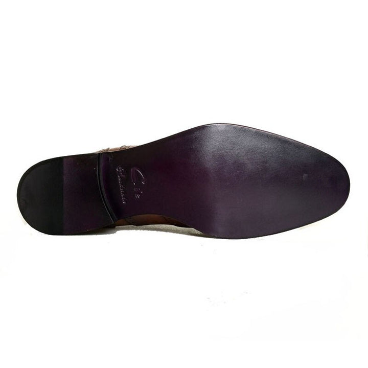 cie round toe full brogue shoes men custom handmade calf leather men leather dress shoes men's oxford shoe color brown No.OX208 - bertofonsi