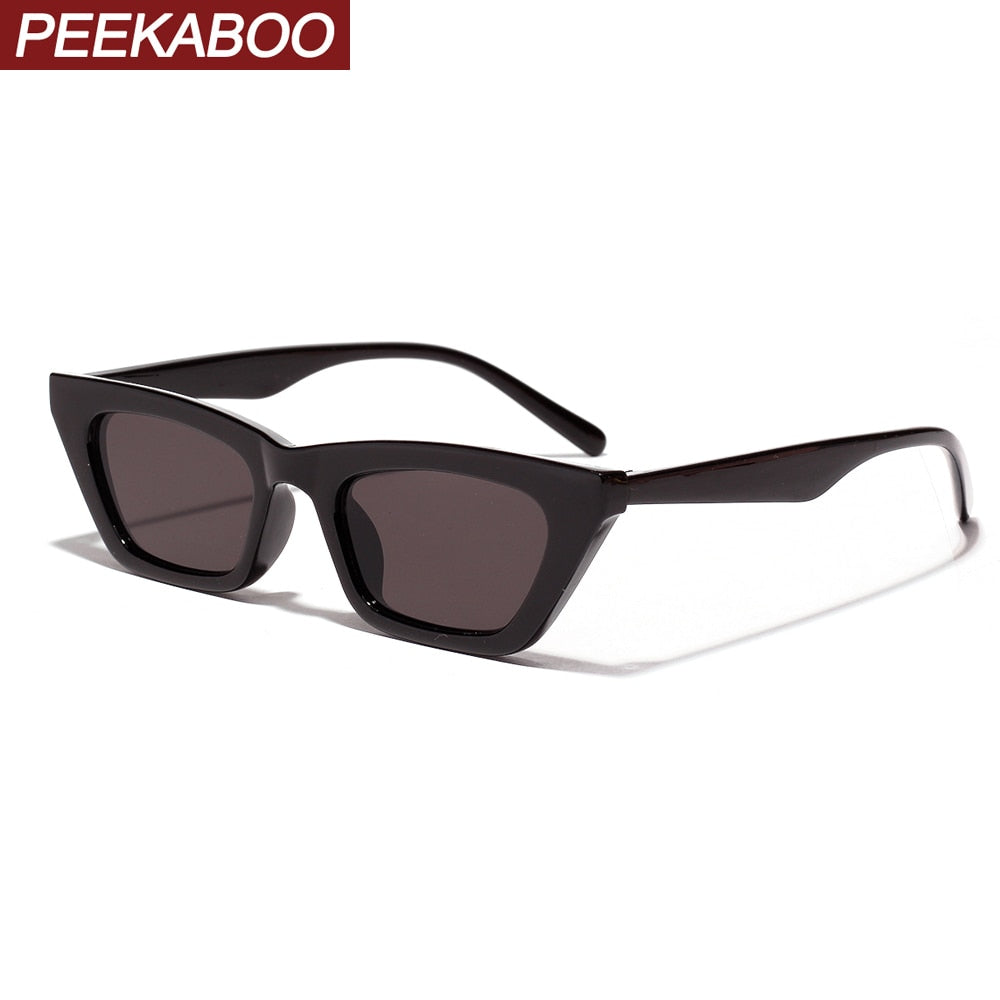 Peekaboo retro cat eye sunglasses women orange summer style ladies cheap sun glasses for men square black leopard - bertofonsi