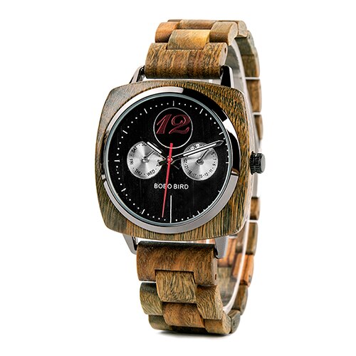 BOBO BIRD Stylish Luxury Men Wood Watches relogio masculino Timepieces Military Quartz Wristwatch In Wood Gift V-S06 - bertofonsi