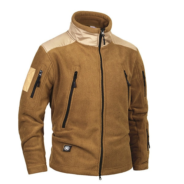 Mege Brand Clothing Coat Men Thicken Warm Military Army Fleece Jacket Patchwork Multi Pockets Polartec Men&#39;s Jacket and Coats - bertofonsi