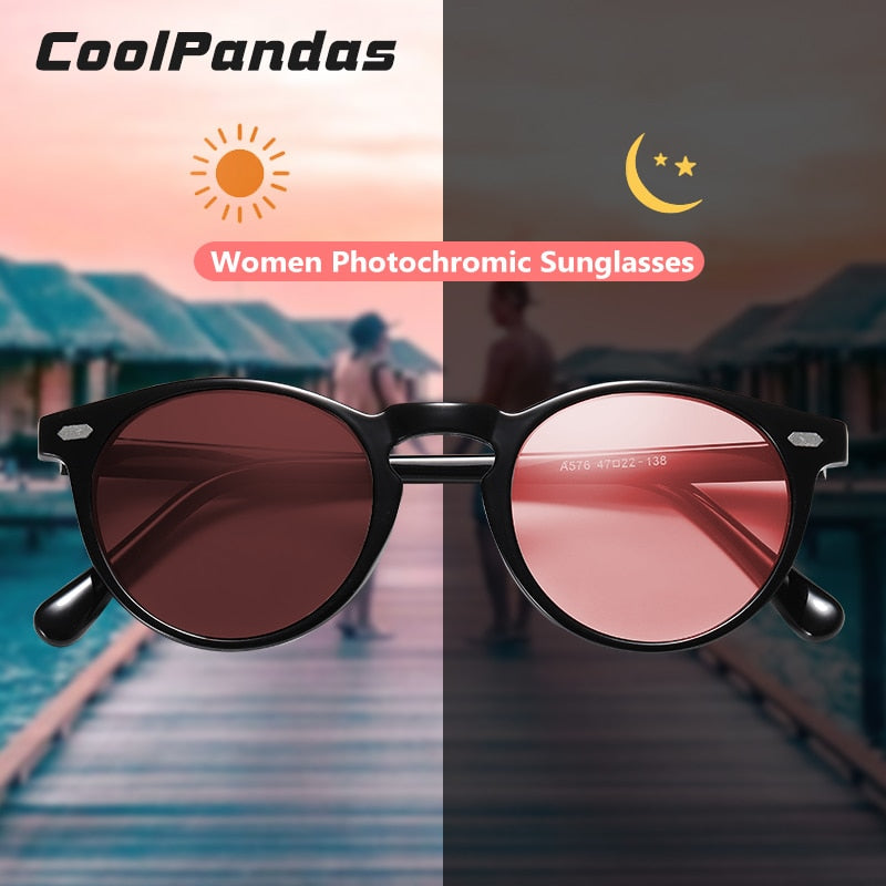 Brand Photochromic Women Sunglasses Polarized Candy Tinted Lens Vintage Sun Glasses Female For Men Women Driving Oculos de sol - bertofonsi