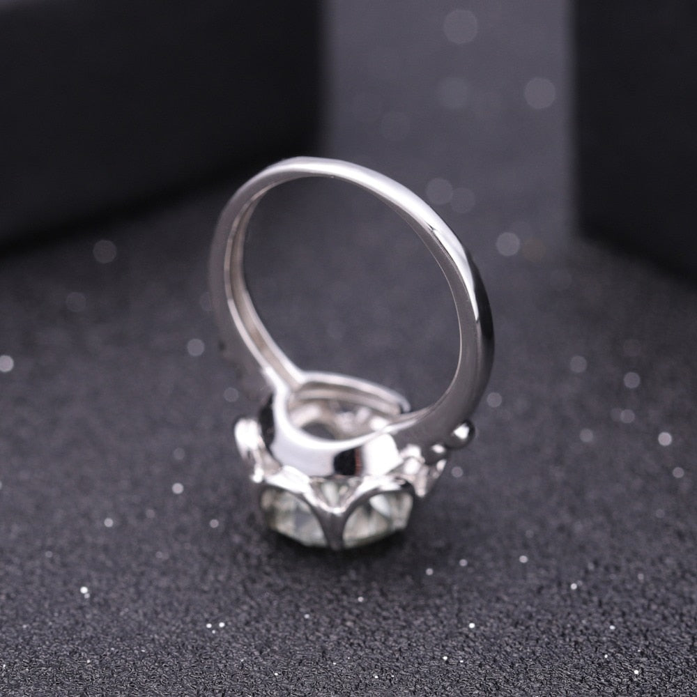 GEM&#39;S BALLET 2.73Ct Natural Green Amethyst Engagement Ring For Women 925 Sterling Silver Gemstone Finger Rings Fine Jewelry - bertofonsi