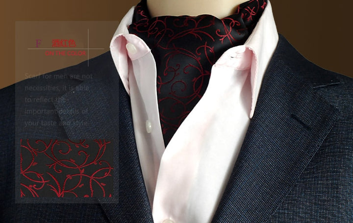 Ricnais Men Vintage Polka Dot Wedding Formal Cravat Ascot Self British style Gentleman Polyester Silk Neck Tie Suit Wedding - bertofonsi
