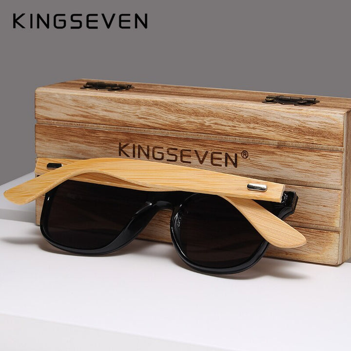 KINGSEVEN Bamboo Polarized Sunglasses Men Wooden UV400 Sun glasses Women Brand Original Wood Glasses Oculos de sol masculino - bertofonsi