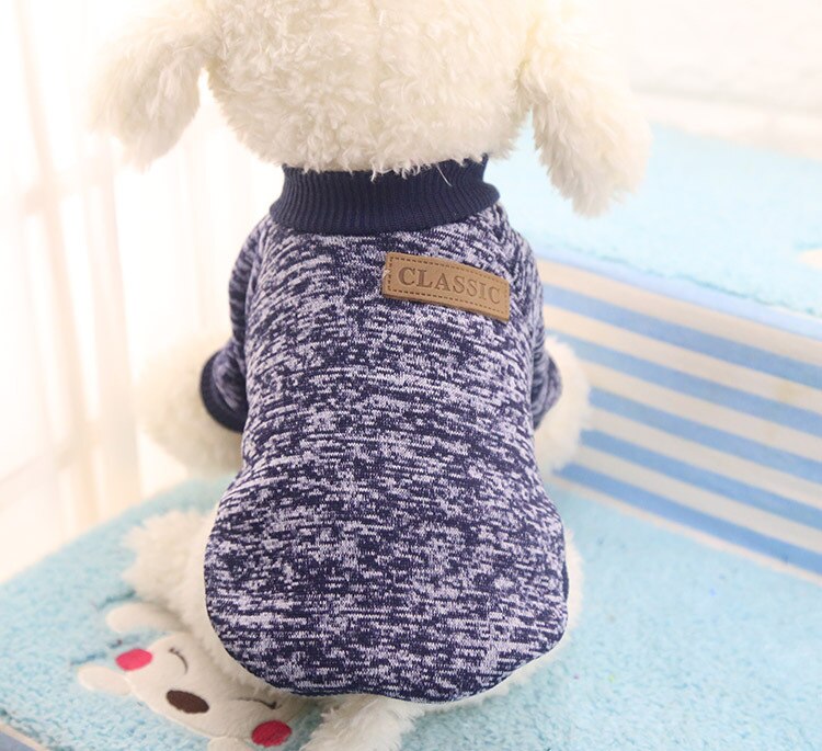 Pet Dog Clothes Sweater  For Small Medium Dog Jeans Chihuahua Pet Knit Coat dog Five Size  Cotton Chihuahua Grey XS-XXL PETASIA - bertofonsi