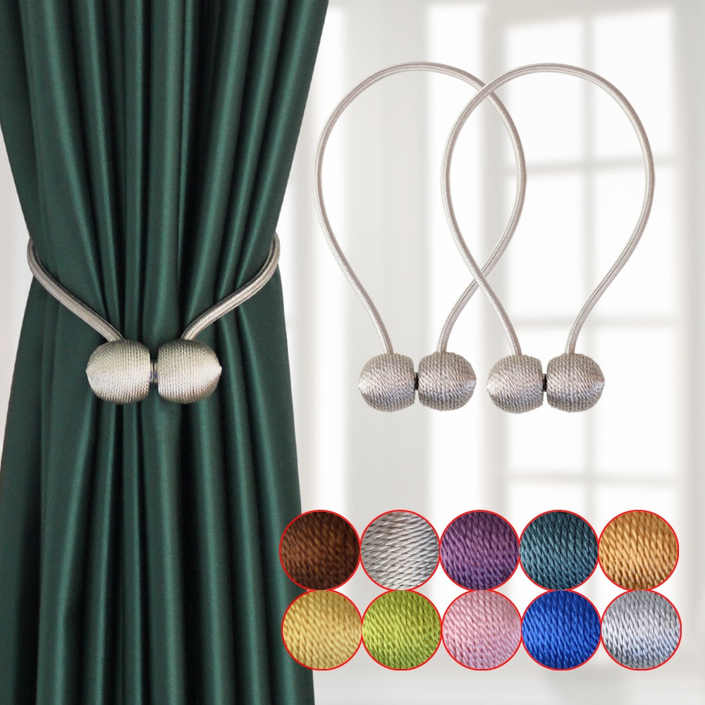 1Pc Magnetic Pearl Ball Curtain Tiebacks Tie Backs Holdbacks Buckle Clips Accessory Curtain Accessoires for Curtain decorative - bertofonsi