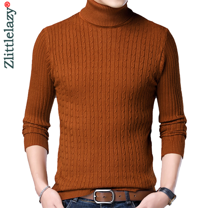 2022 New Casual Knitted Turtleneck Sweater Men Pullover Clothing Fashion Clothes Knit Winter Warm Mens Sweaters Pullovers 81332 - bertofonsi