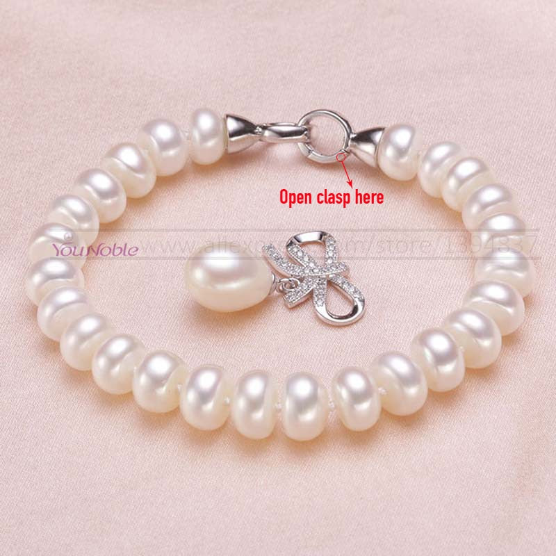 Wedding jewelry set white bridal jewelry sets for women,925 sterling silver natural pearl jewelry wife engagement birthday gift - bertofonsi