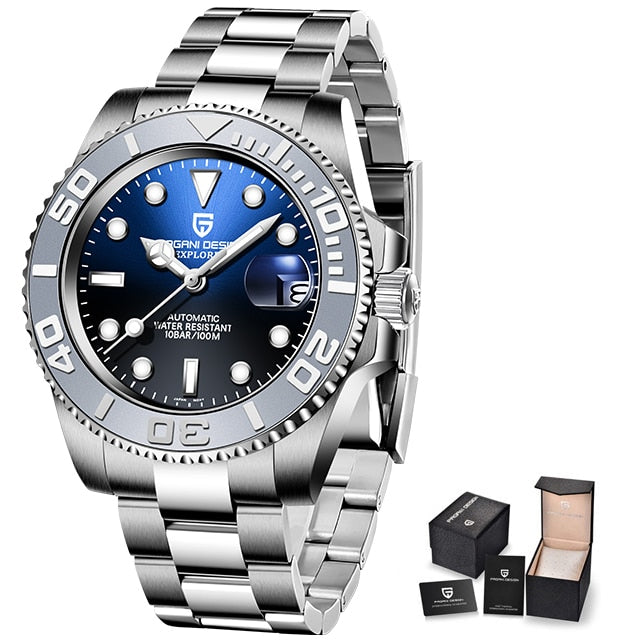 PAGANI DESIGN Watch Luxury Sapphire Mechanical Wristwatch Top Brand Automatic Watch Stainless Steel Waterproof 100M Men Watches - bertofonsi