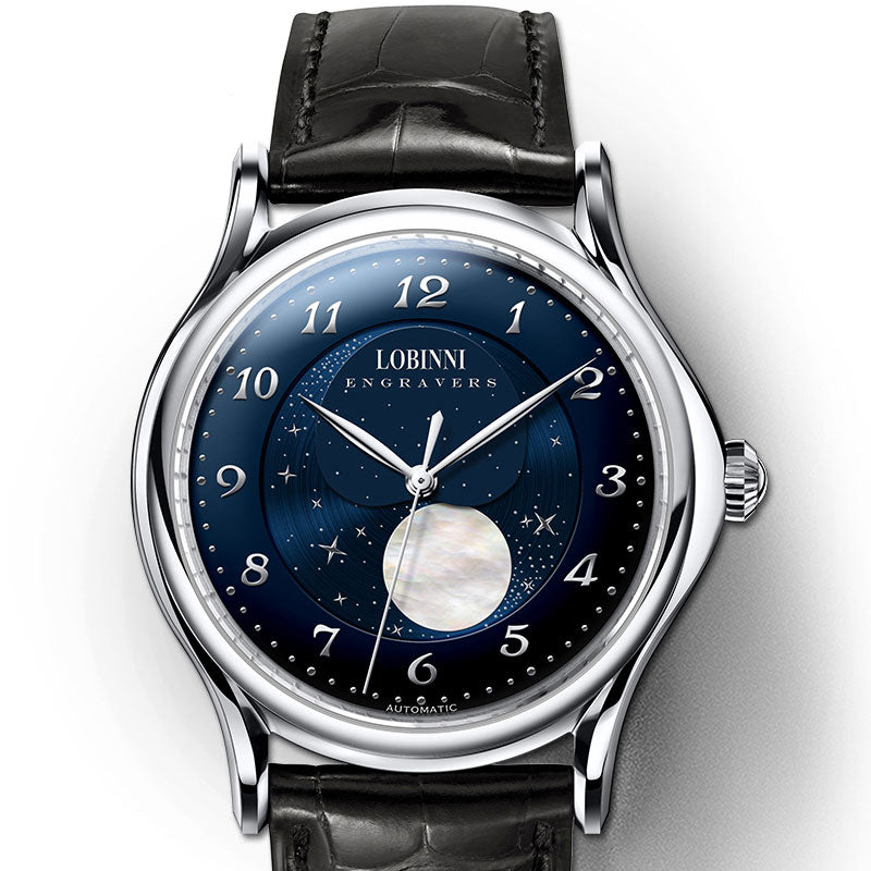 Switzerland Lobinni Seagull Self-Wind Automatic Men Watch Sapphire Business Men's Mechanical Watches Waterproof reloj hombre - bertofonsi