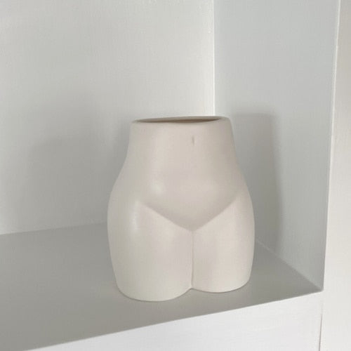 Creative Ceramic Abstract Human Body Vase Crafts Living Room Cabinet Desktop Flower Arrangement Half-length Vase Home Decoration - bertofonsi