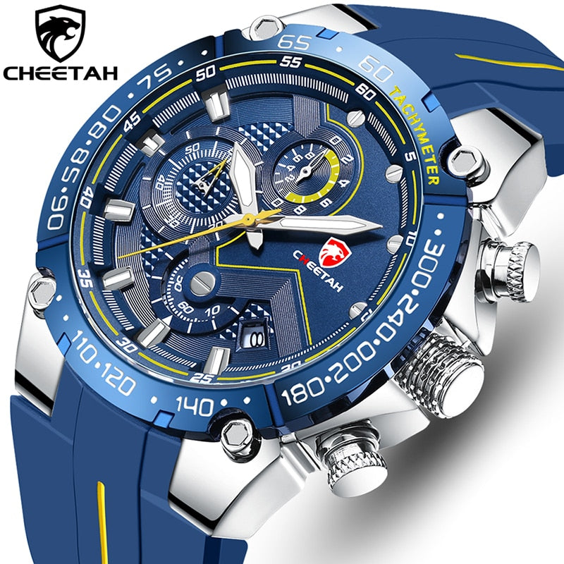 CHEETAH New Watches Mens Luxury Brand Big Dial Watch Men Waterproof Quartz Wristwatch Sports Chronograph Clock Relogio Masculino - bertofonsi
