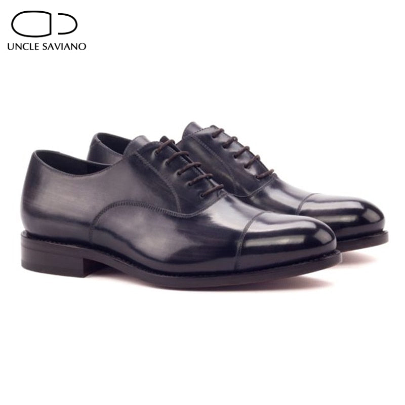 Uncle Saviano Oxford Style Wedding Dress Man Shoe Formal Office Black Best Men Shoes Genuine Leather Business Designer Shoes - bertofonsi