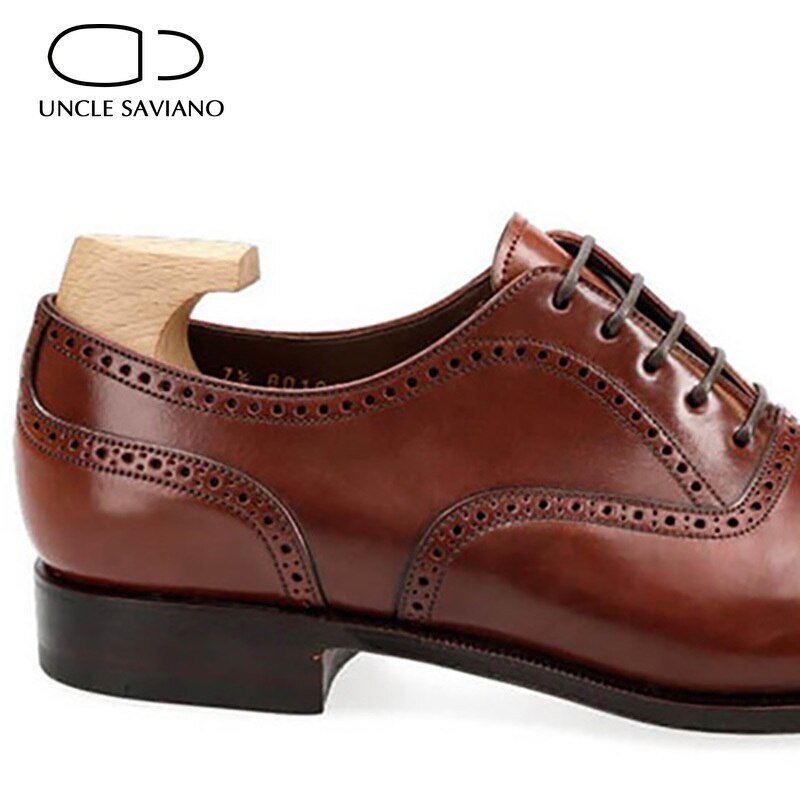Uncle Saviano Oxford Mens Shoes Wedding Dress Formal Genuine Leather Office Shoe Original Designer Business Best Man Shoes - bertofonsi