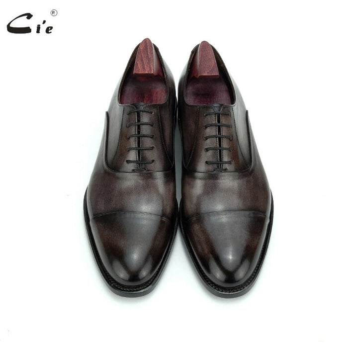 cie Full Grain Calf Leather Goodyear Handmade Men Shoe Leather Outsole Bespoke Dress Oxford Captoe Office Leather Shoes OX808 - bertofonsi