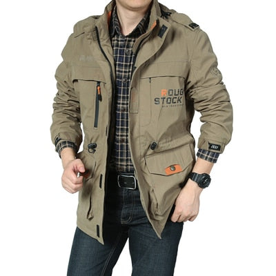 DIMUSI Men&#39;s Jackets Casual Outwear Hiking Windbreaker Hooded Coats Fashion Army Cargo Bomber Jackets Mens Clothing - bertofonsi