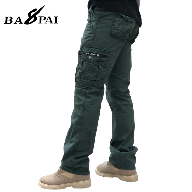 BAPAI Men&#39;s Fashion Work Pants Outdoor Wear-resistant Mountaineering Trousers Work Clothes Street Fashion Cargo Pants - bertofonsi
