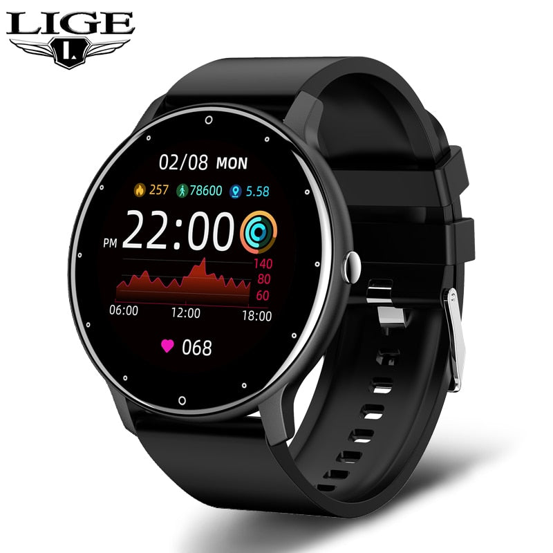 LIGE 2022 New Men Smart Watch Real-time Activity Tracker Heart Rate Monitor Sports Women Smart Watch Men Clock For Android IOS - bertofonsi