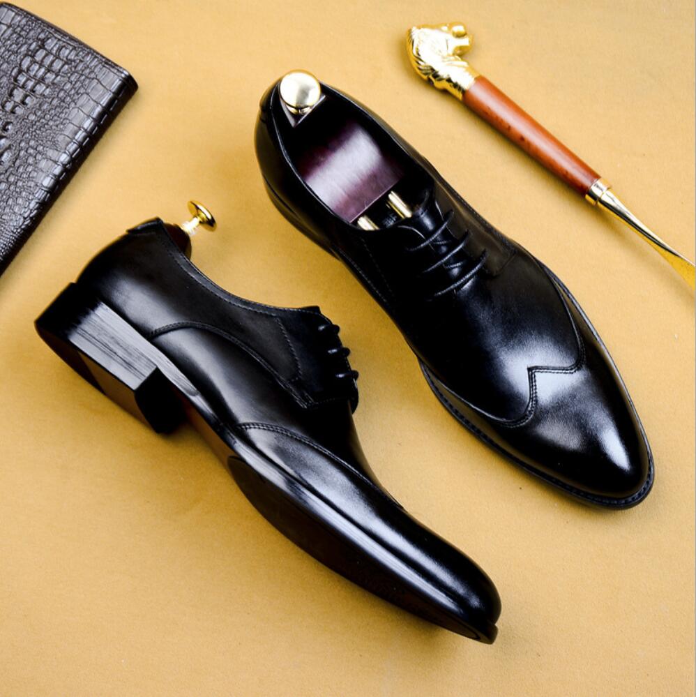 Sipriks Size 36 46 Autumn Genuine Leather Boss Derby Dress Shoes Mens Suit Shoes Footwear Boy Wedding Shoe Formal Business FelIx - bertofonsi