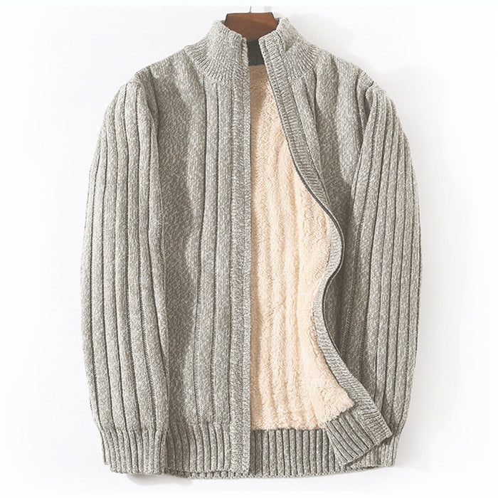 Plus Size M-6XL 7XL Winter Sweater Male Lamb Cashmere Knitted Black Cotton Polyester Thicken Warm Cardigan Men 2021 Clothing - bertofonsi