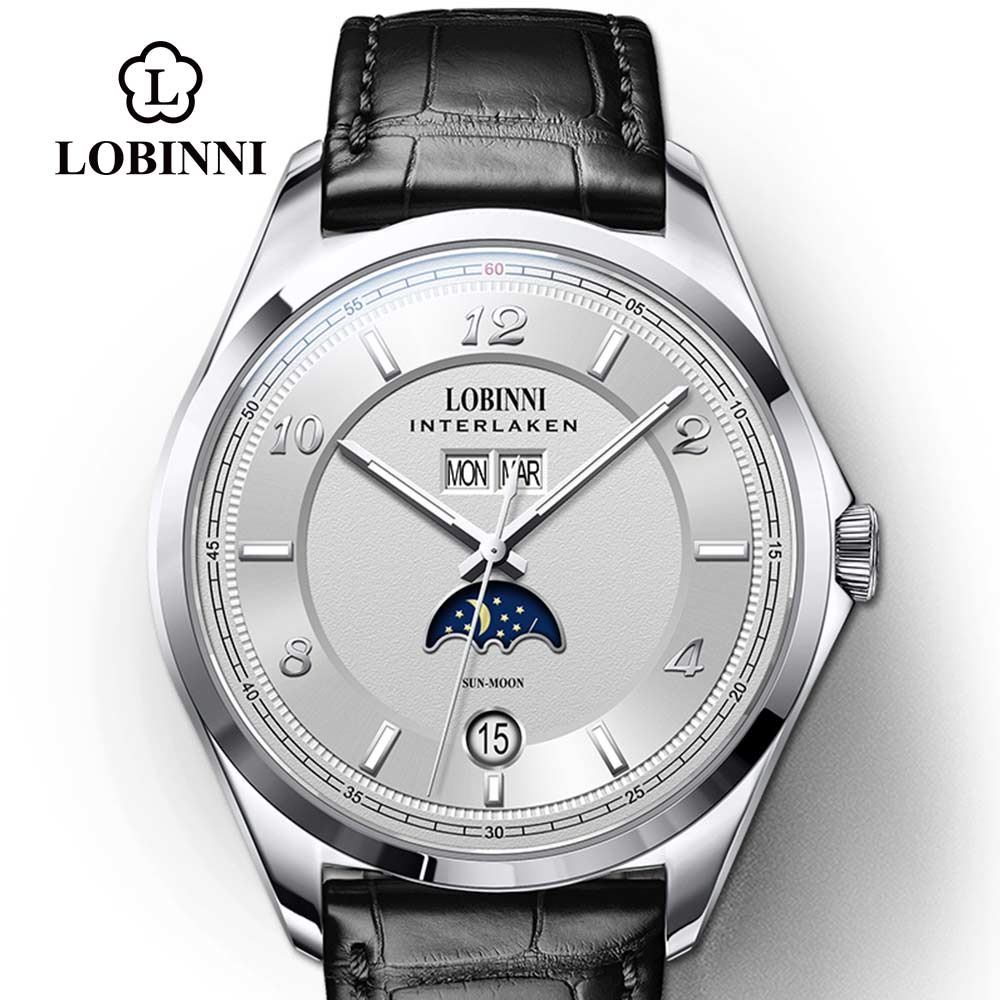 Lobinni Switzerland Luxury Brand men watch clock top seagull male mechanical watches fashion Relogio Masculino For Luminous - bertofonsi