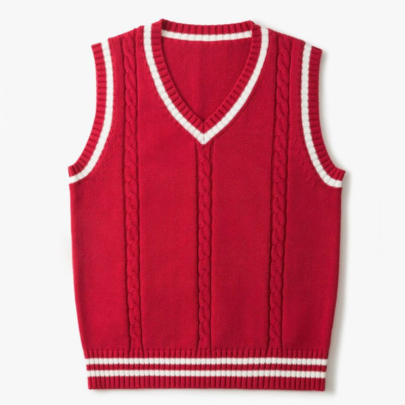 Sweater Vest Men Autumn Winter Plus Velvet V-neck Striped Big Size 5XL Oversize Mens Couples Preppy Style Students Vests Ulzzang - bertofonsi