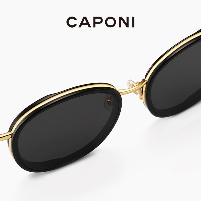 CAPONI Round Women's Sunglasses Fashion Vintage Designer Accessories Eyewear Trendy Brand Sun Glasses For Women UV Protect CP118 - bertofonsi