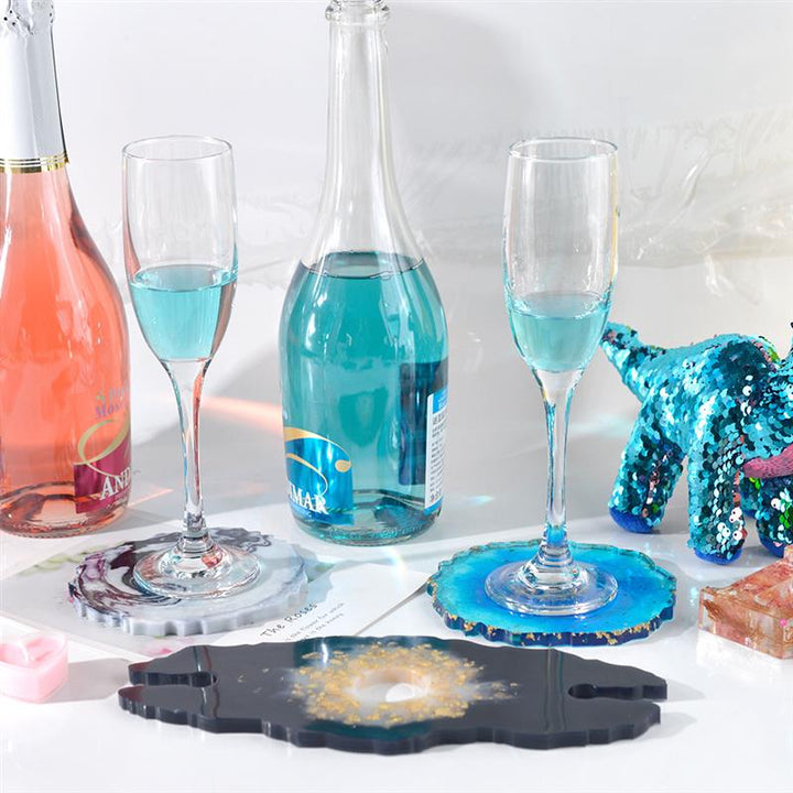 Wine Glass Holder Silicone Resin Mold Bottle Shelf Storage Glass Irregular Tray Epoxy Resin Mold Coaster DIY Home Decoration - bertofonsi