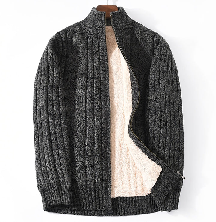 Plus Size M-6XL 7XL Winter Sweater Male Lamb Cashmere Knitted Black Cotton Polyester Thicken Warm Cardigan Men 2021 Clothing - bertofonsi