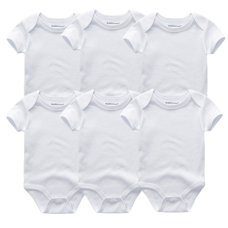 2022 Baby Girl Clothes 6PCS Cotton Short Sleeve Newborn Girls Baby Clothing Bodysuit Baby Boy Clothes Cartoon Print Ropa bebe - bertofonsi
