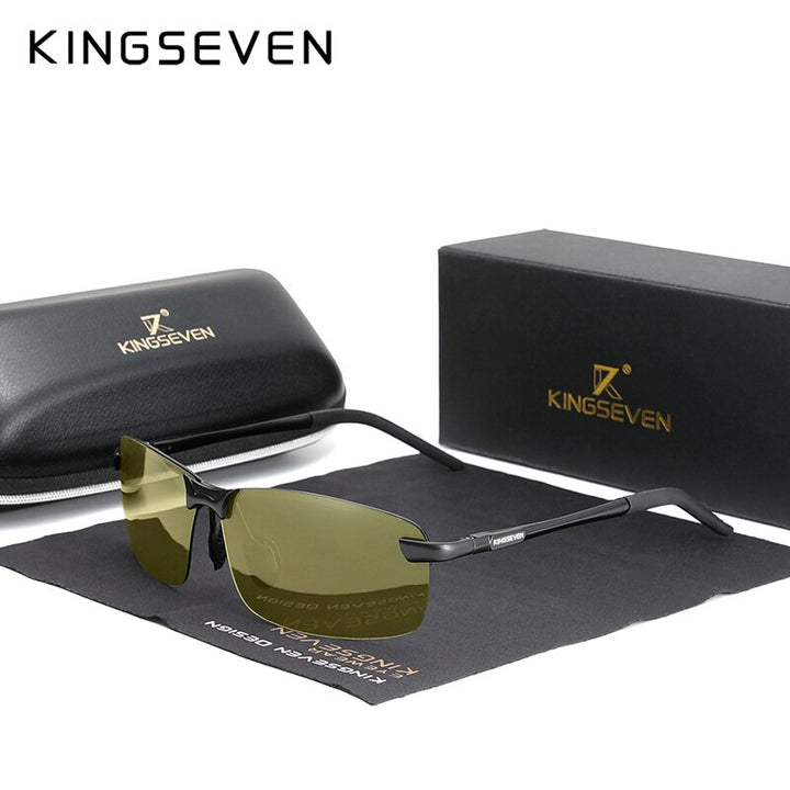 KINGSEVEN 2021 Sunglaases Men Photochromic Polarized Sunglasses Aluminum Frame UV400 Sun Glasses Male Eyewear Driving Glasses - bertofonsi